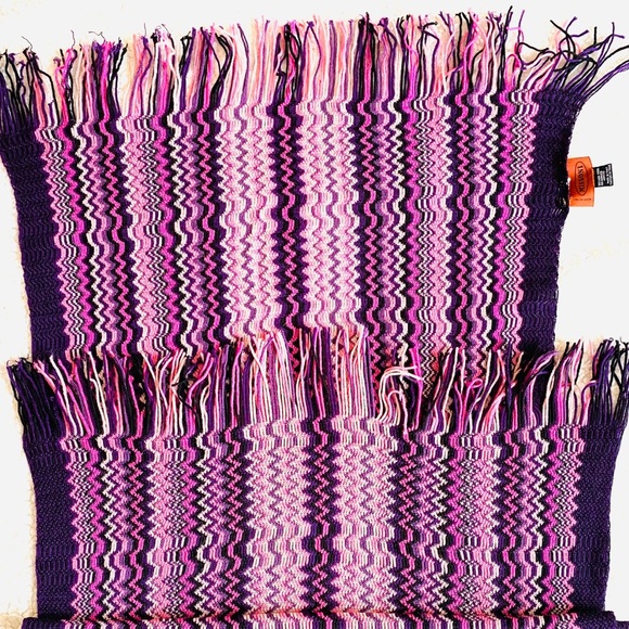 Missoni Giant Scarf Made in Italy Wool Blend Chevron Scarf Pashmina size.